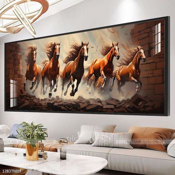 Tranh ngựa bát mã treo tường phòng khách
