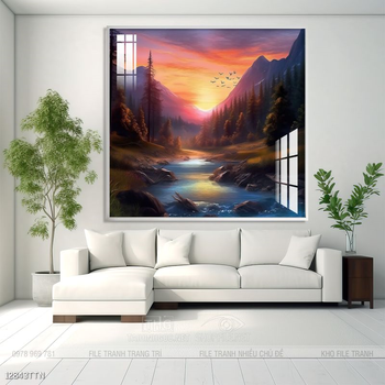 Tranh phong thủy nước non tuyệt đẹp