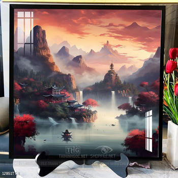 Tranh phong thủy phong cảnh thác nước thiên nhiên