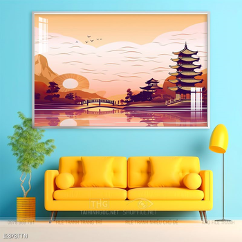 Tranh phong thủy nước non tuyệt đẹp