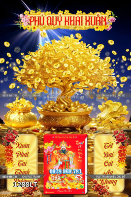 File lịch Tết cây kim tiền túi vàng tết nguyên đán 1288LT