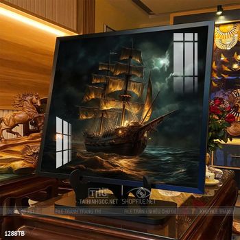 Tranh thuyền buồm vàng phong thủy đẹp