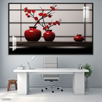 Mẫu tranh bình hoa mới nhất trang trí phòng khách, phòng ăn