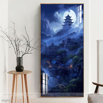 Tranh phong thủy phong cảnh thác nước thiên nhiên