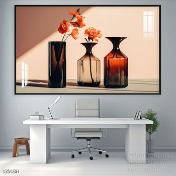 Mẫu tranh bình hoa nghệ thuật decor trang trí tường