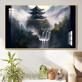 Tranh phong thủy phong cảnh thác nước thiên nhiên