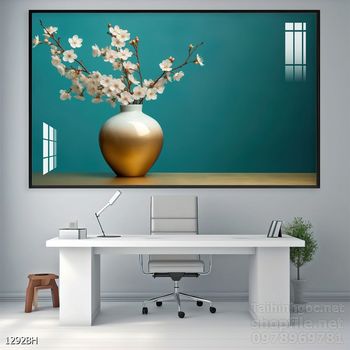 Mẫu tranh bình hoa sang trọng đẹp độc đáo