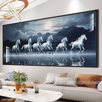 Tranh ngựa bát mã treo tường phòng khách