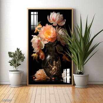 Tranh bình hoa độc đáo trang trí phòng khách