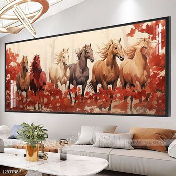 Tranh ngựa bát mã decor trang trí tường