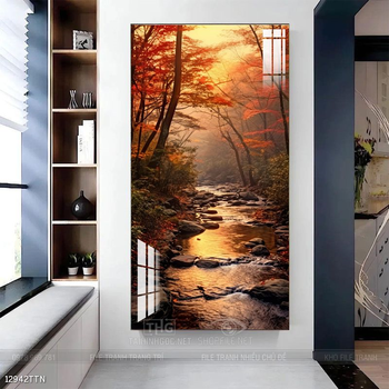 Tranh phong thủy phong cảnh thác nước thiên nhiên