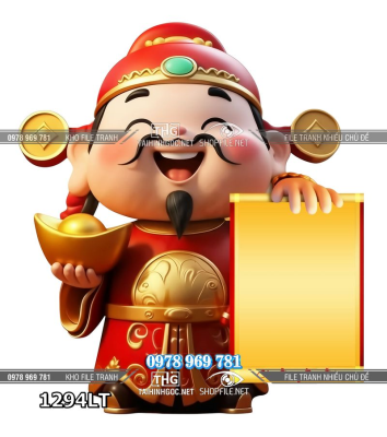 File psd lịch Tết thần tài tài lộc cầm vàng 1294LT
