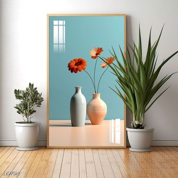 Tranh bình hoa đẹp decor trang trí tường