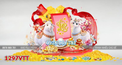 File tranh con dê Tết Đinh Mùi tết psd 1297VTT