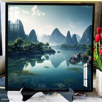 Tranh phong thủy phong cảnh thác nước thiên nhiên