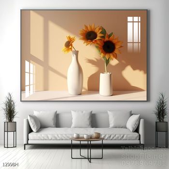 Tranh bình hoa hiện đại treo tường sang trọng ý nghĩa