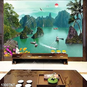 Tranh phong cảnh sông núi file gốc