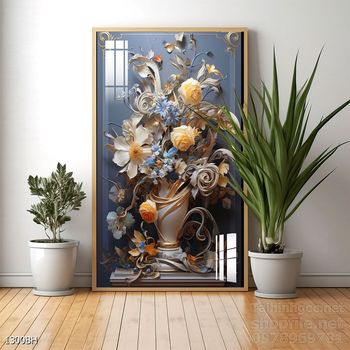 Mẫu tranh bình hoa nghệ thuật decor tường