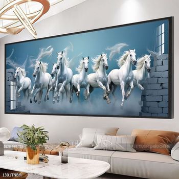 Tranh ngựa bát mã treo tường phòng khách
