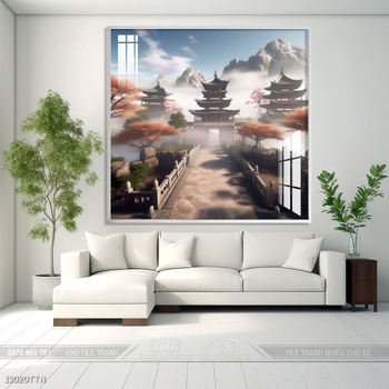 Tranh phong thủy phong cảnh thác nước thiên nhiên