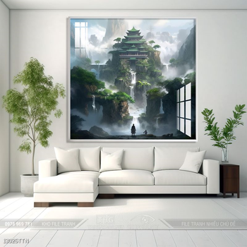 Tranh phong thủy nước non tuyệt đẹp