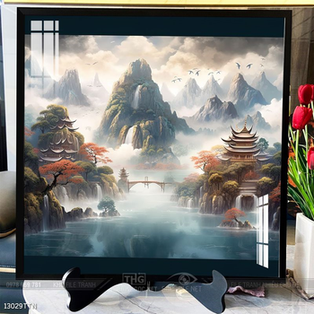 Tranh phong thủy phong cảnh thác nước thiên nhiên