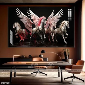 Tranh ngựa bát mã decor trang trí tường