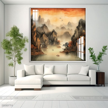 Tranh phong thủy sơn thủy đẹp