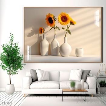 Mẫu tranh bình hoa mới nhất trang trí phòng khách, phòng ăn