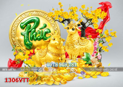 File tranh tư liệu psd tách lớp năm con dê 1306VTT