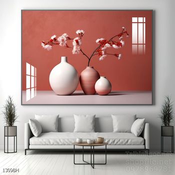 Mẫu tranh bình hoa đẹp hiện đại trang trí tường nhà
