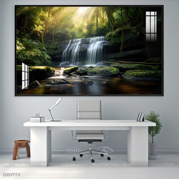 Tranh phong thủy phong cảnh thác nước thiên nhiên