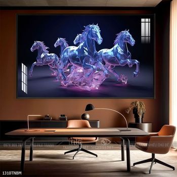 Tranh ngựa bát mã treo tường phòng khách