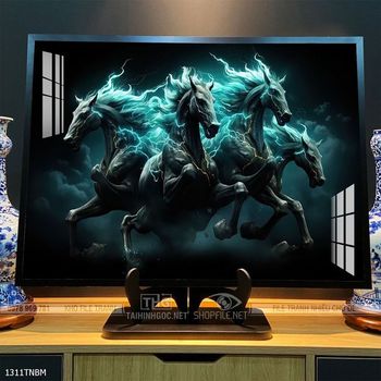 Tranh ngựa bát mã decor trang trí tường