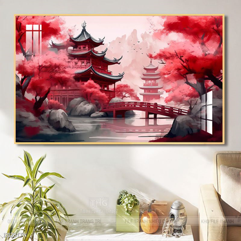 Tranh phong thủy phong cảnh thác nước thiên nhiên