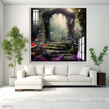 Tranh phon thủy sông, núi và mặt trời