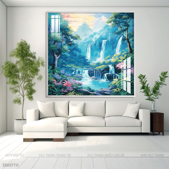 Tranh phong thủy nước non tuyệt đẹp