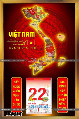 File lịch tết gỗ bản đồ 34 tỉnh thành Việt Nam bước vào kỷ nguyên mới 1314LT