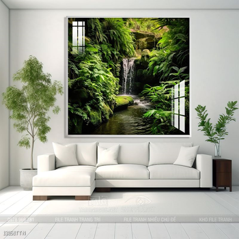 Tranh phon thủy sông, núi và mặt trời