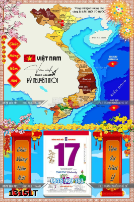 File lịch tết gỗ bản đồ 34 tỉnh thành Việt Nam bước vào kỷ nguyên mới độc đáo 1315LT