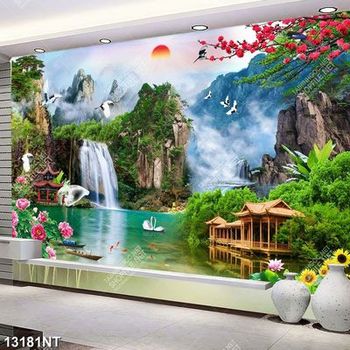 Tranh thác nước tuyệt đẹp in file gốc