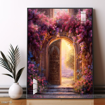 Tranh phon thủy sông, núi và mặt trời