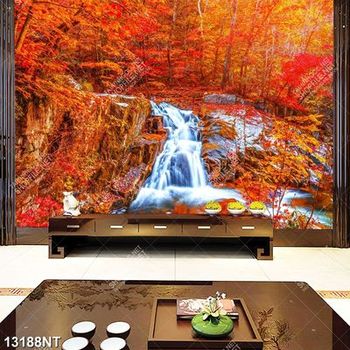 Tranh thác nước giữa rừng mùa thu 13188NT