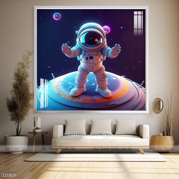 Tranh nghệ thuật phi hành gia treo trang trí tường