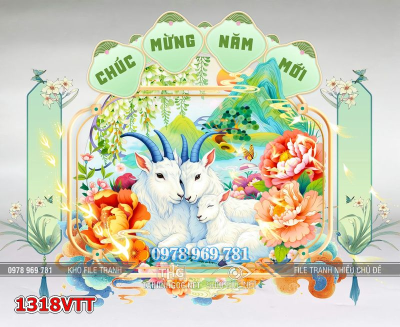 File tranh con dê chúc mừng năm mới 1318VTT