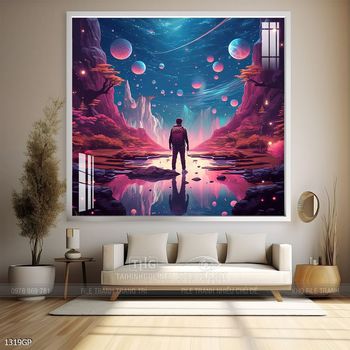 Tranh 3D phi hành gia vũ trụ