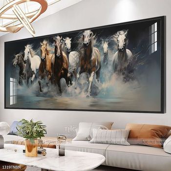 Tranh ngựa bát mã treo tường phòng khách