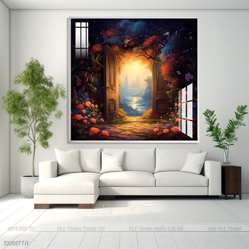 Tranh phong thủy phong cảnh thác nước thiên nhiên