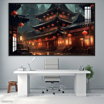 Tranh phong thủy nước non tuyệt đẹp