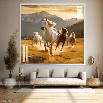 Tranh ngựa bát mã decor trang trí tường